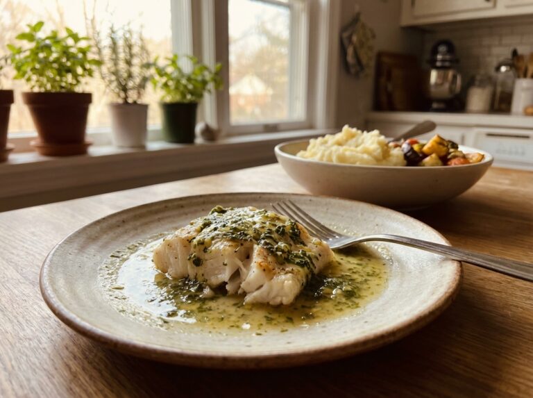 gentle baked cod lemon herb small portions featured