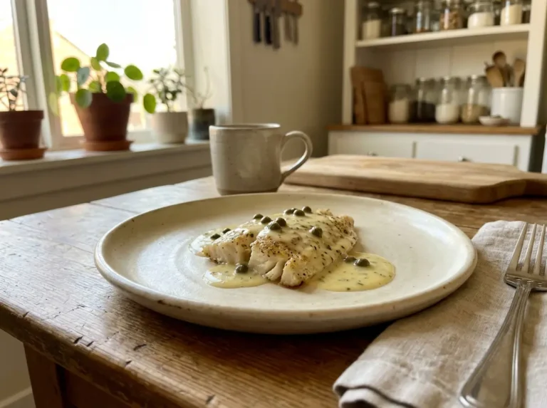 gentle baked tilapia lemon herb sauce small portions featured