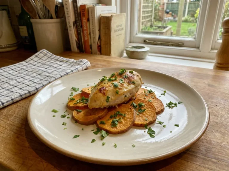 gentle chicken and sweet potato bake for small portions featured