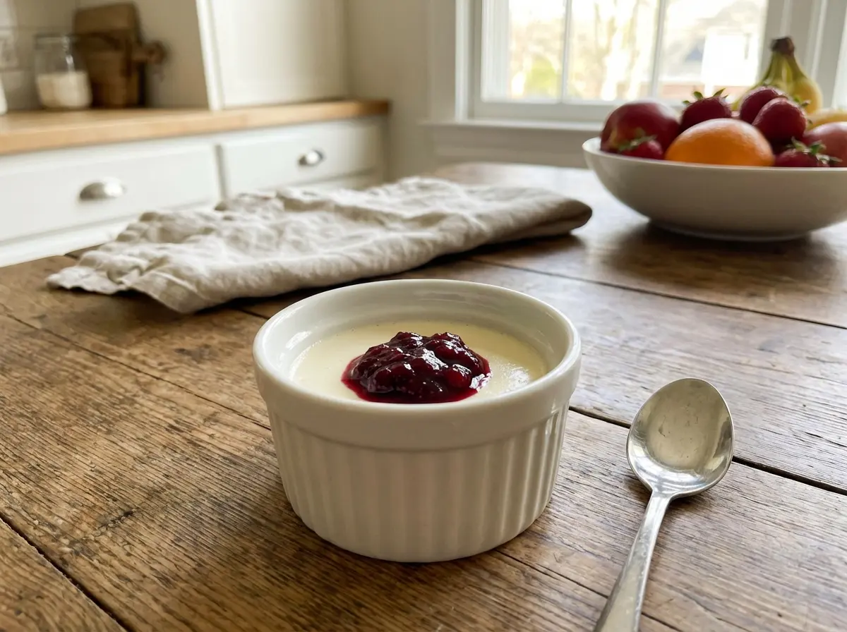 Small-batch vanilla panna cotta in ramekins