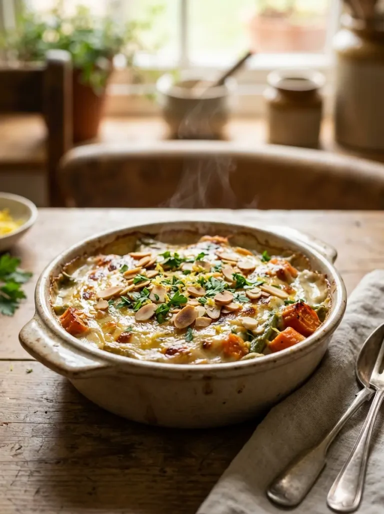 bright green bean casserole for two featured