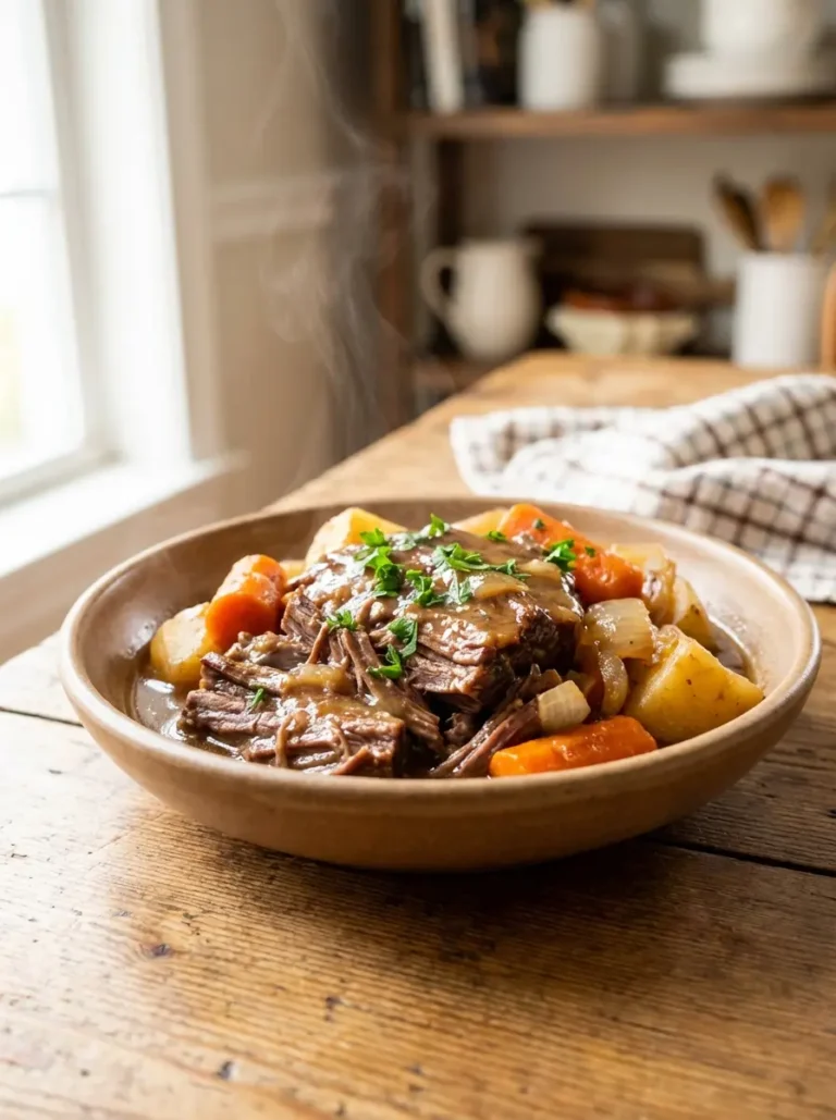 classic slow cooker pot roast featured