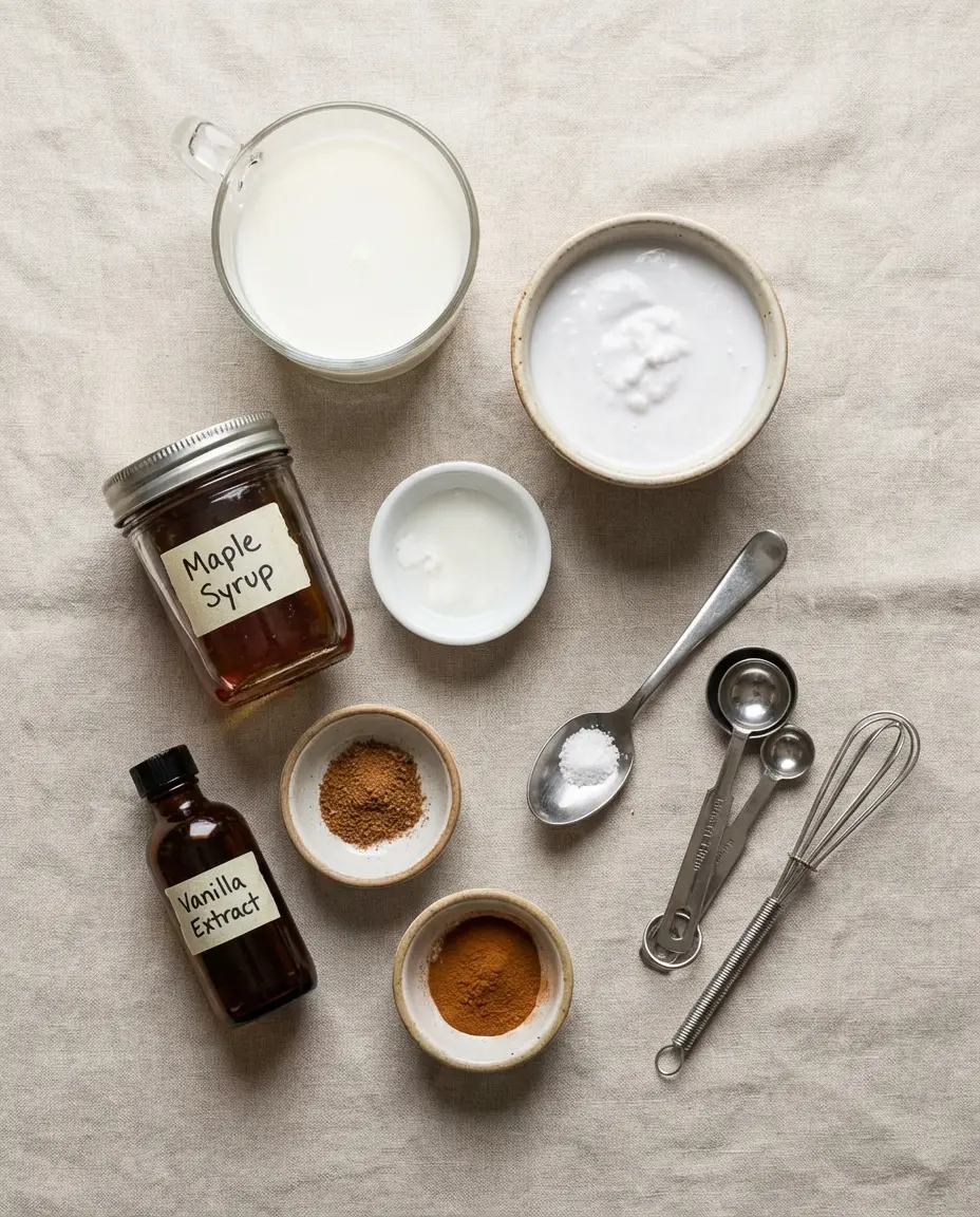 Ingredients for vanilla-spiced nog