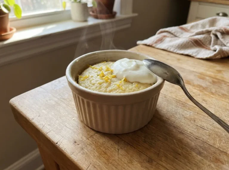 lemon rice mug cake featured