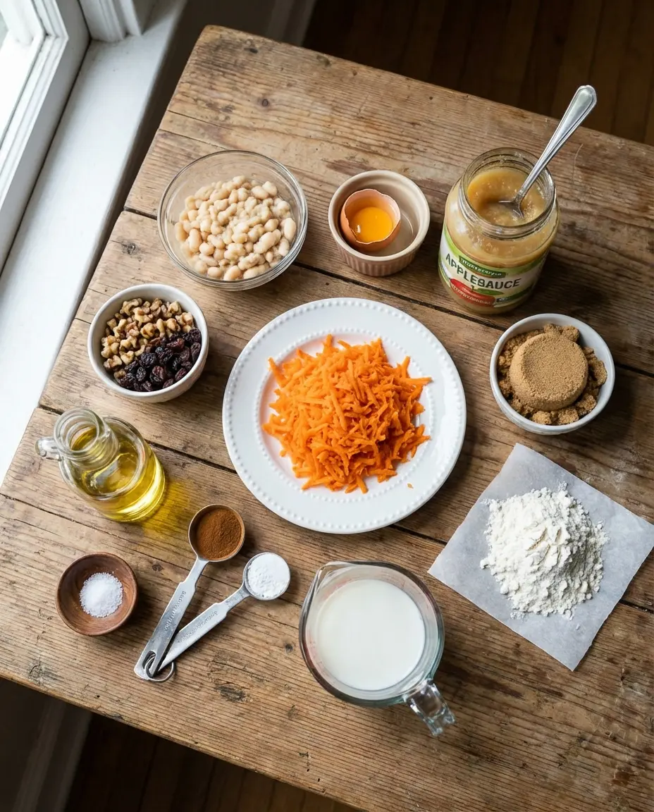 Ingredients for carrot mug cake