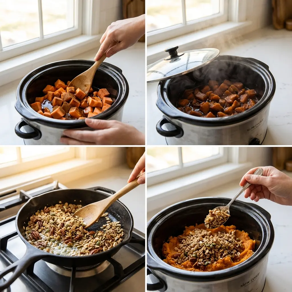 Step-by-step preparation of the casserole