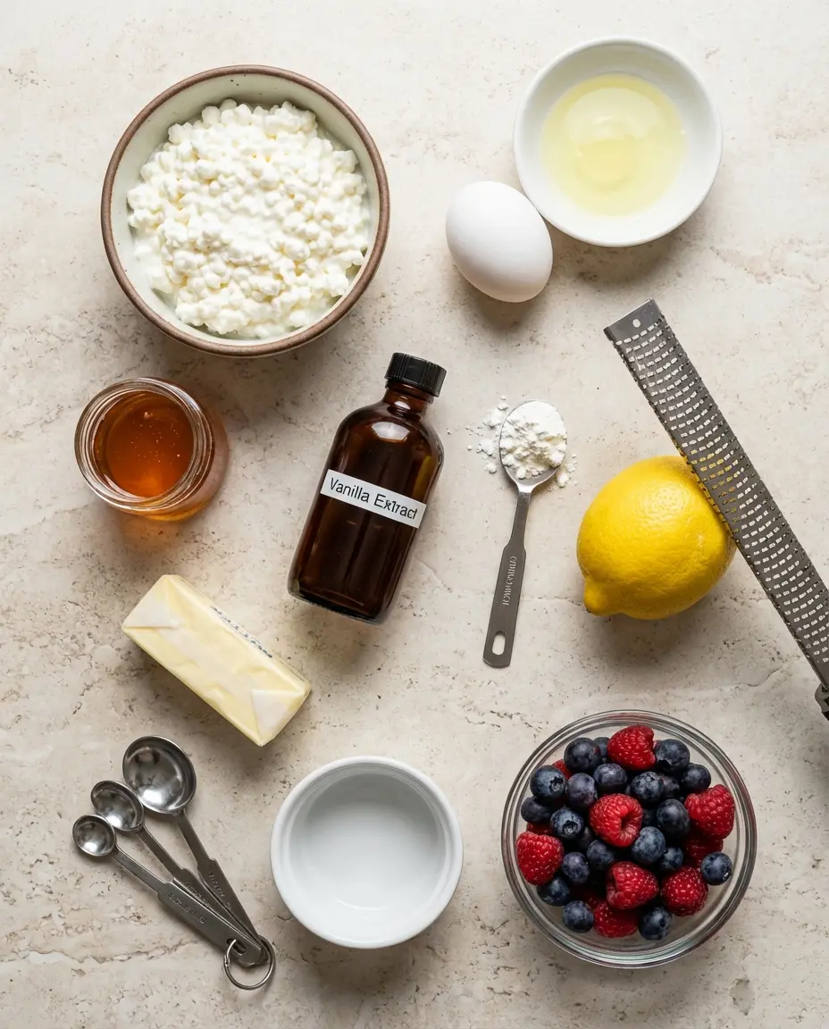 Ingredients for cottage cheese soufflé