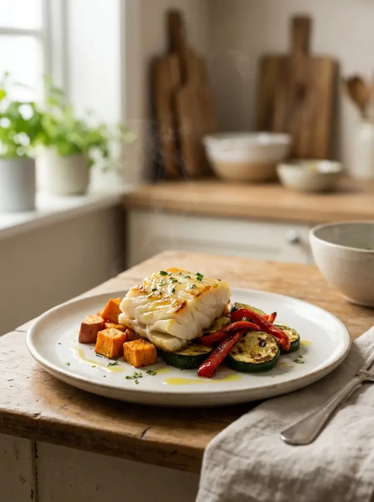 make ahead air fryer vegetables and fish featured