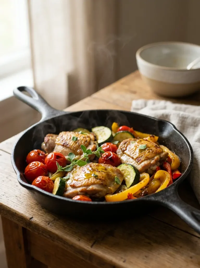 mediterranean one pan chicken and vegetables featured 1