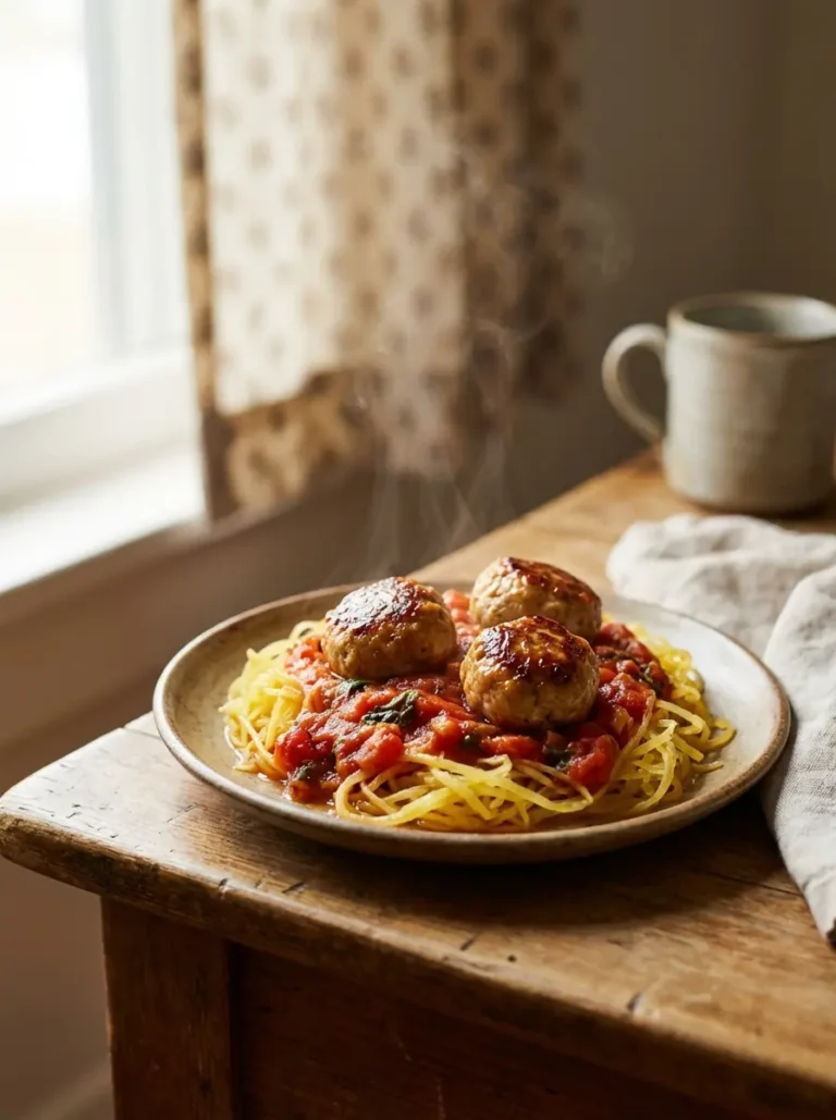 spaghetti squash dinners chicken meatballs featured