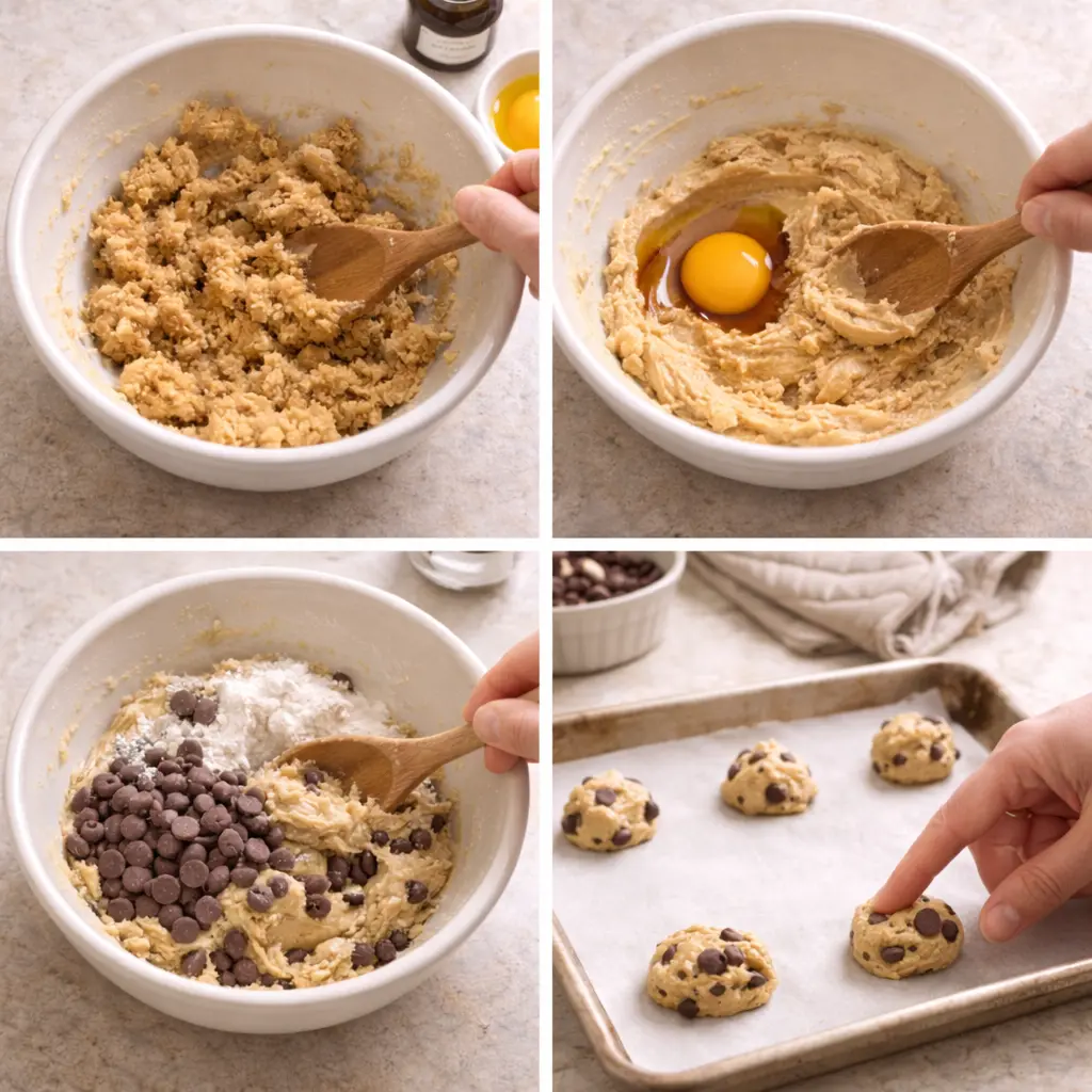 Cookie dough and baked cookies