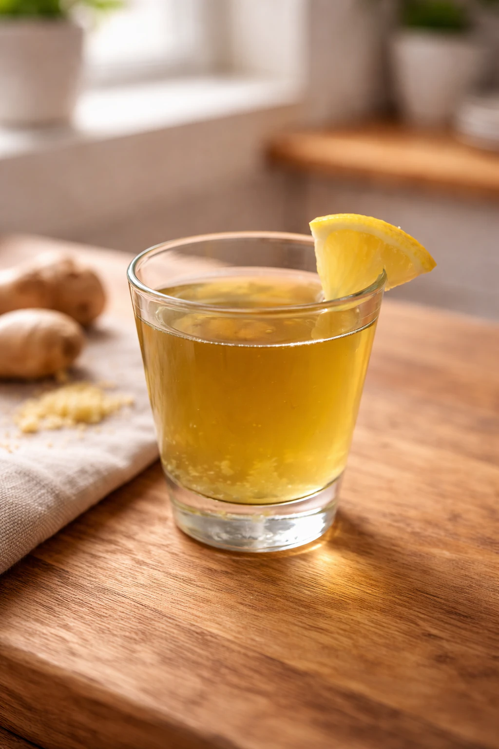 Comforting non alcoholic green tea shot