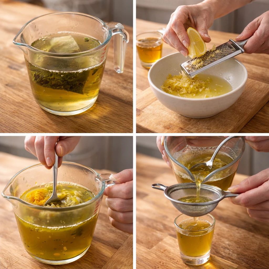 Steps to make a green tea shot