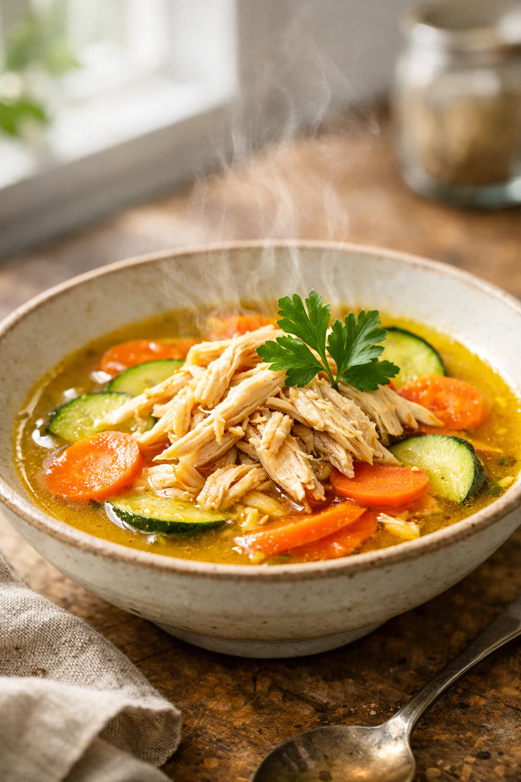 Bowl of low sodium anti inflammatory chicken dinner with vegetables