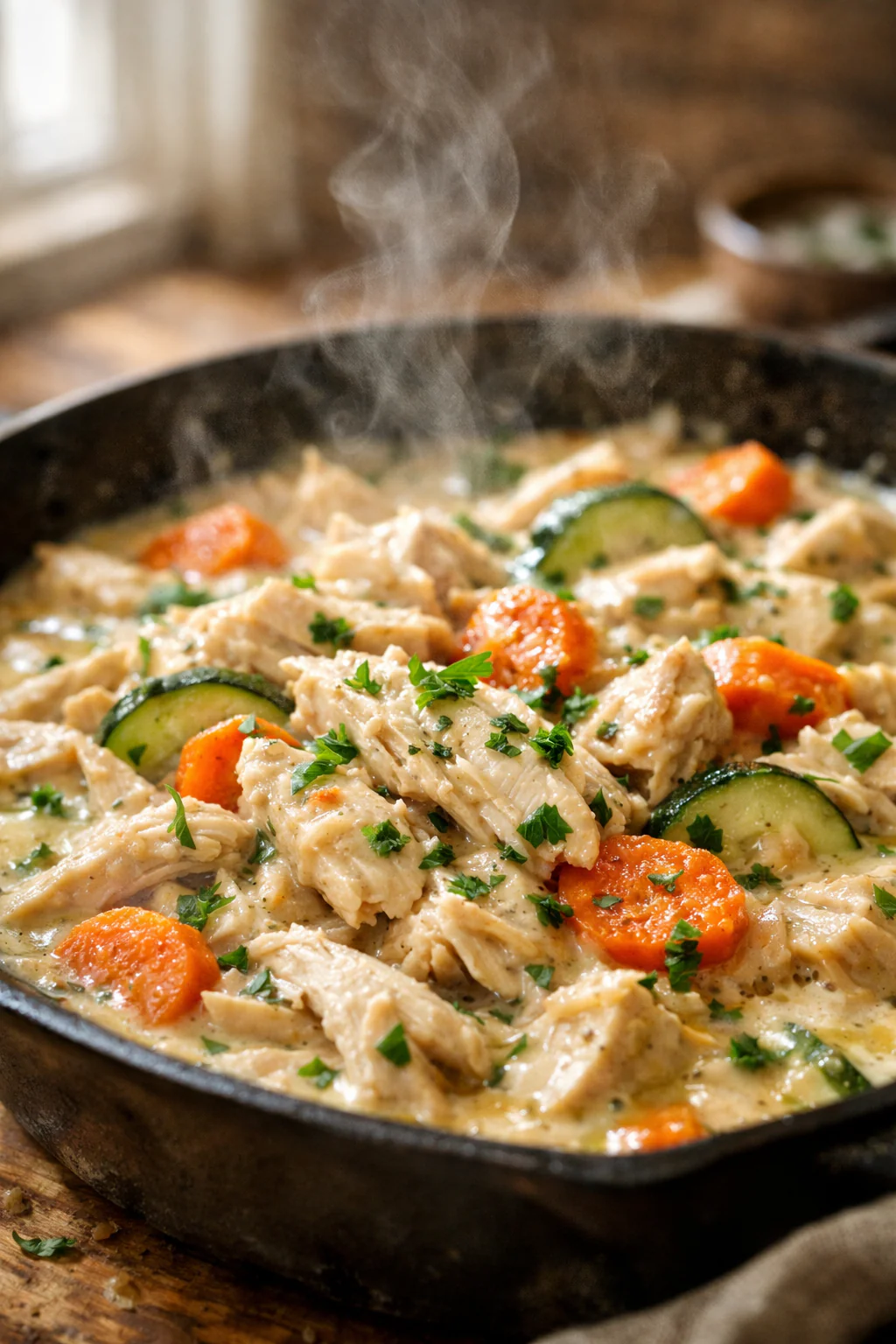 Low sodium anti inflammatory chicken dinner in a skillet