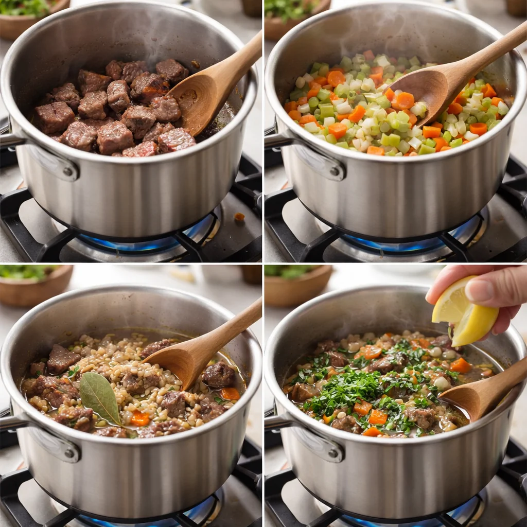 Cooking steps for soup