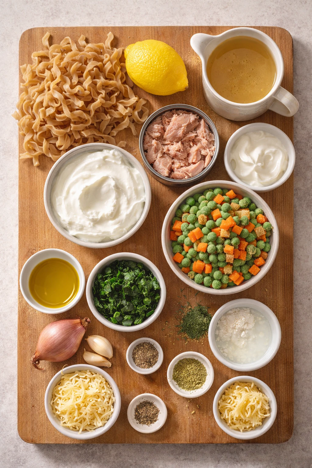 Ingredients for low sodium tuna noodle casserole
