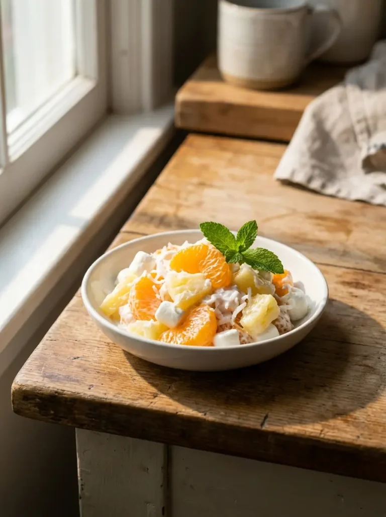 potluck ready ambrosia salad recipe featured