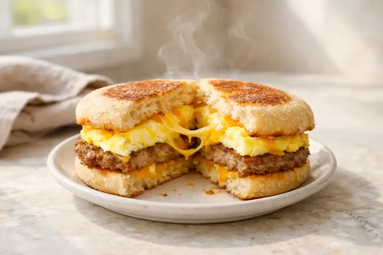 Reheated Frozen Breakfast Sandwich (Crispy & Melty)