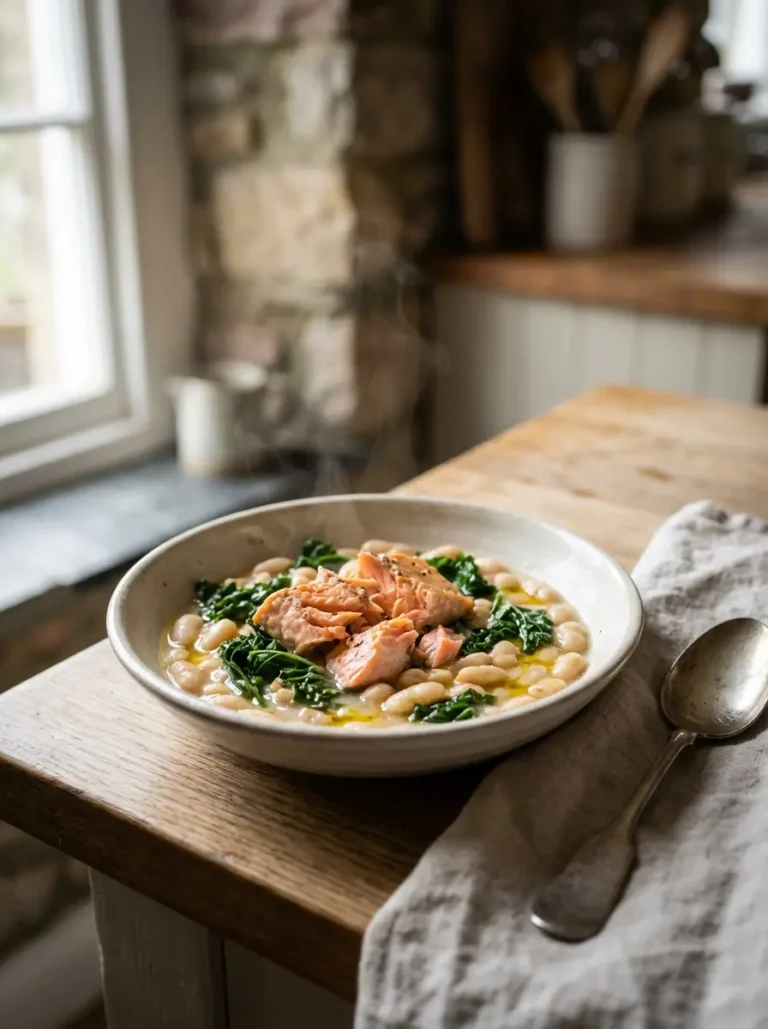 salmon white bean ragout featured