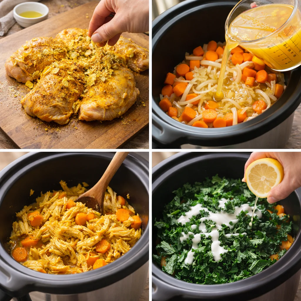 Steps for slow cooker anti inflammatory chicken