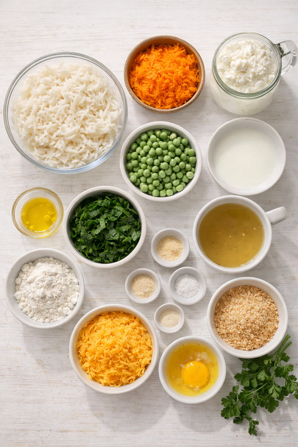Ingredients for low sodium hashbrown casserole on a kitchen counter