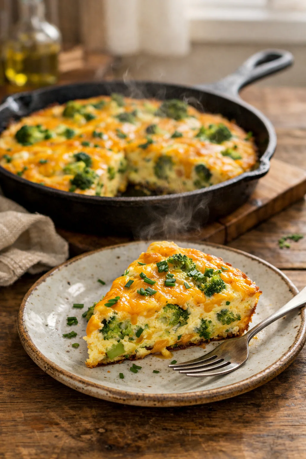 Broccoli Cheddar Heart Healthy Frittata for Two