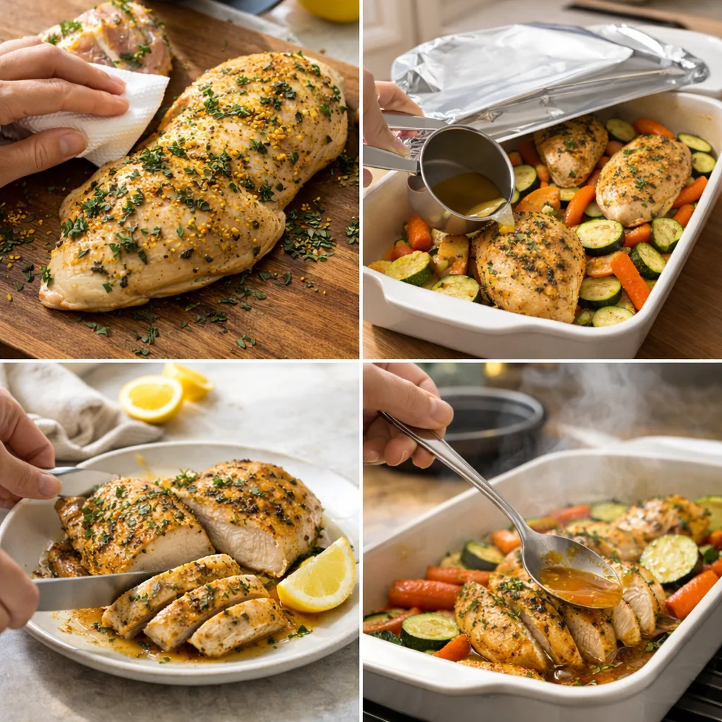 Baked chicken and roasted vegetables