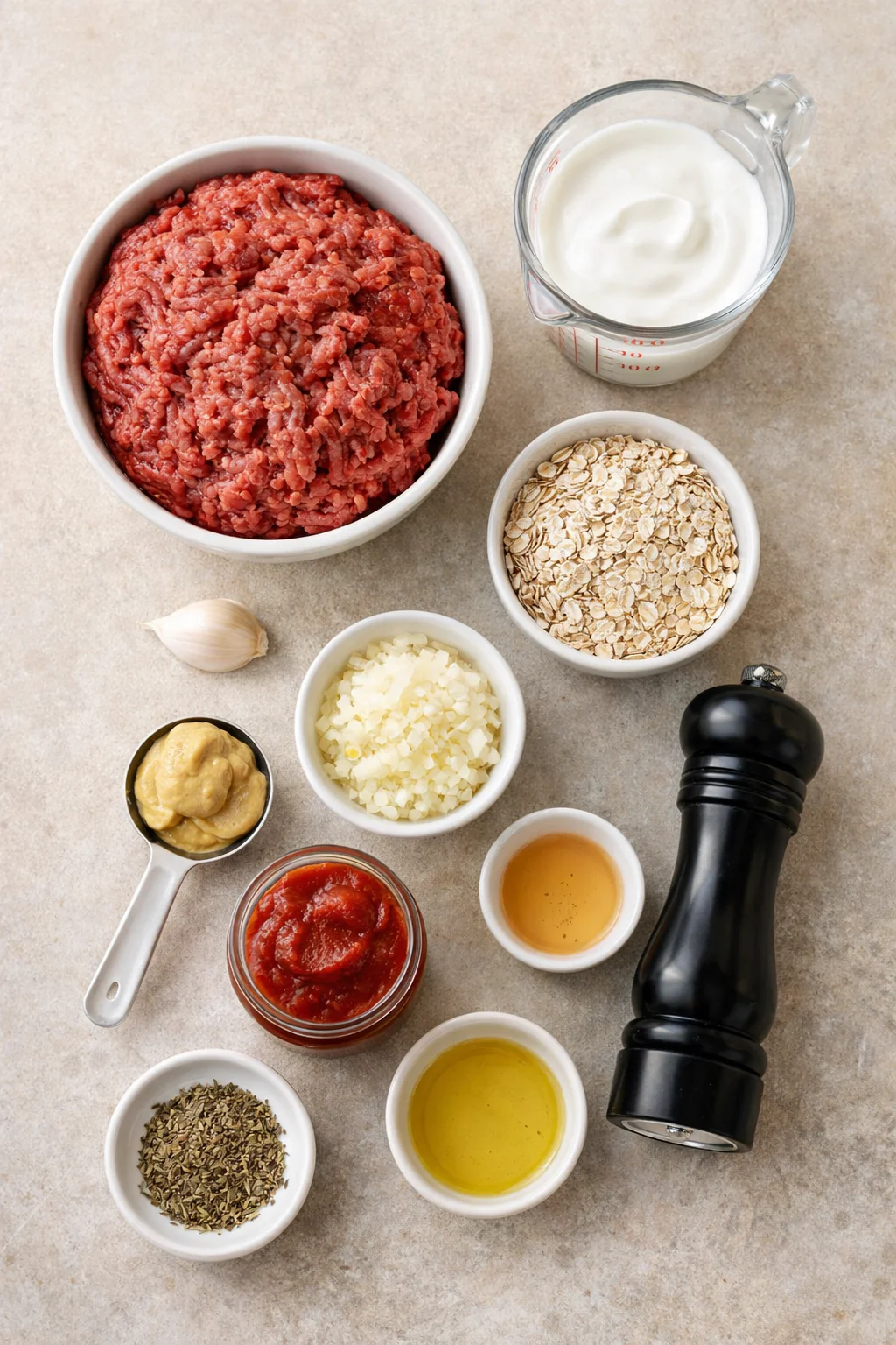 Ingredients for low-sodium meatloaf