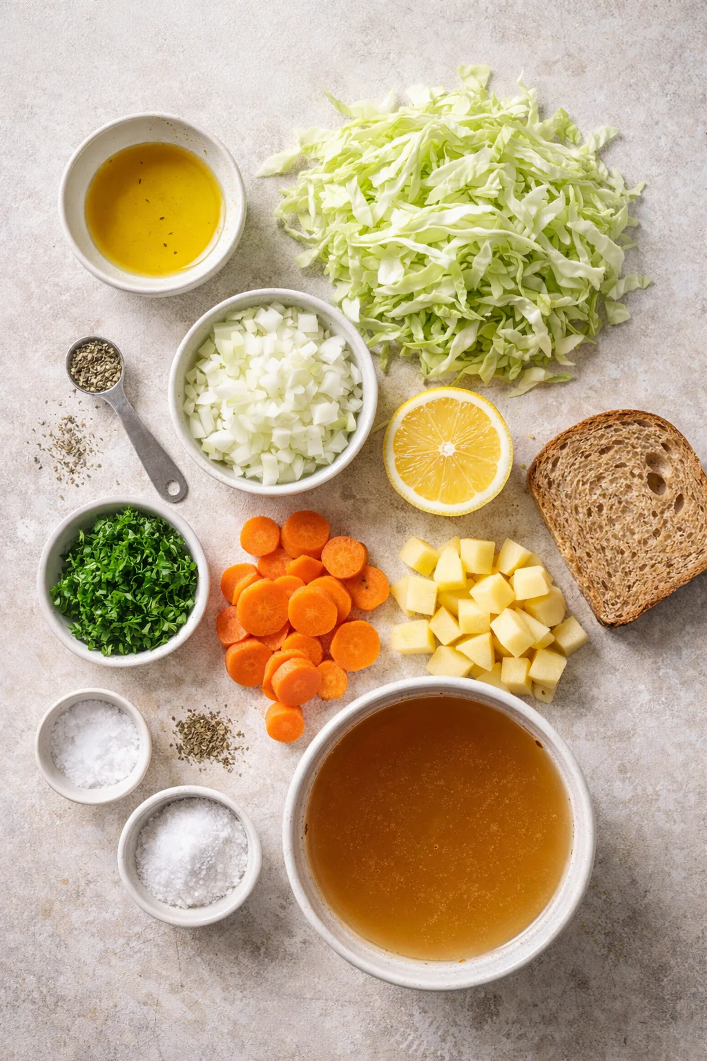 Ingredients for cabbage soup