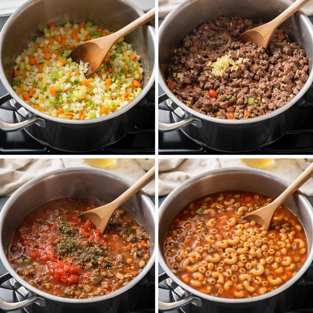 Cooking steps for tomato soup