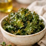 Homemade kale chips in a bowl