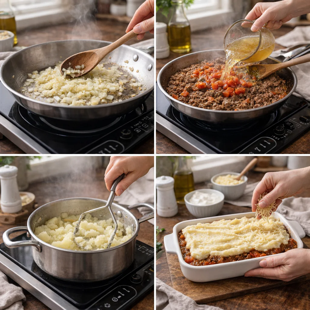 Steps for making the casserole