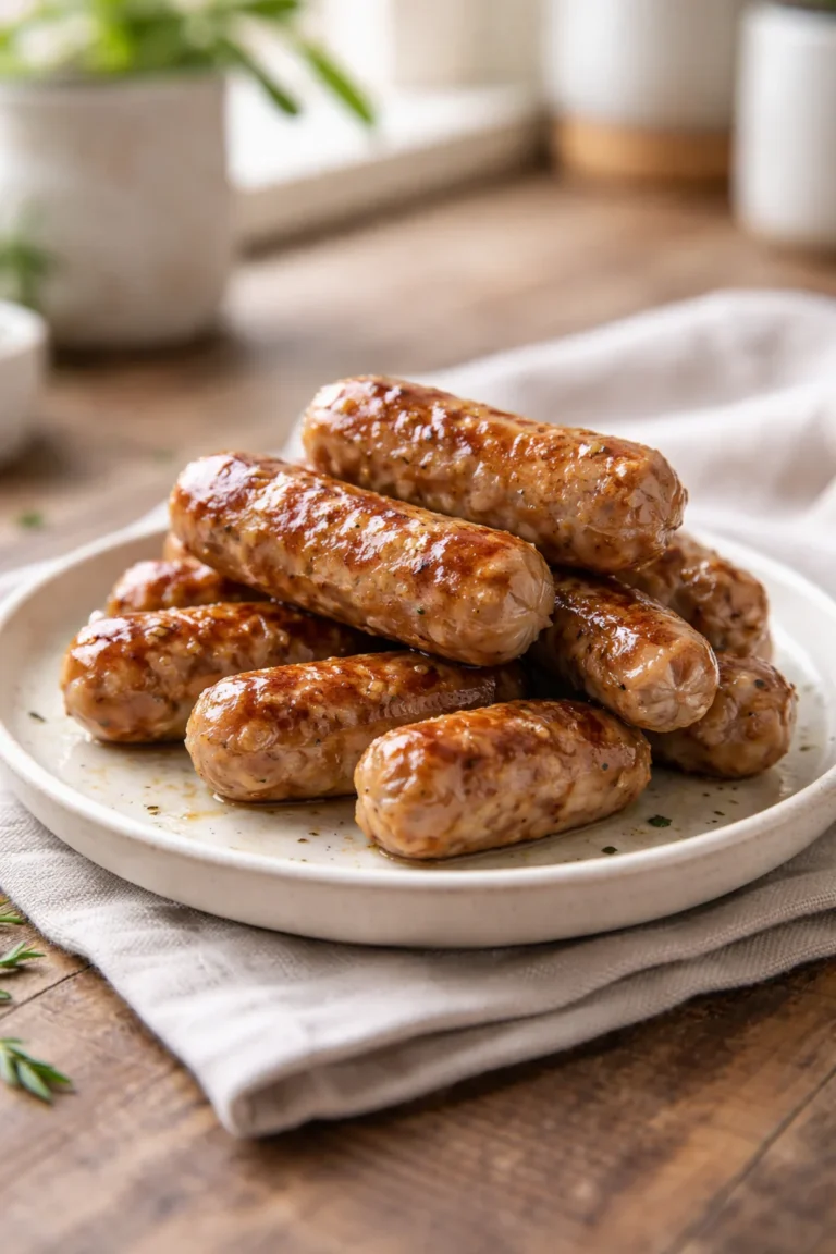 air fryer chicken breakfast sausage on plate