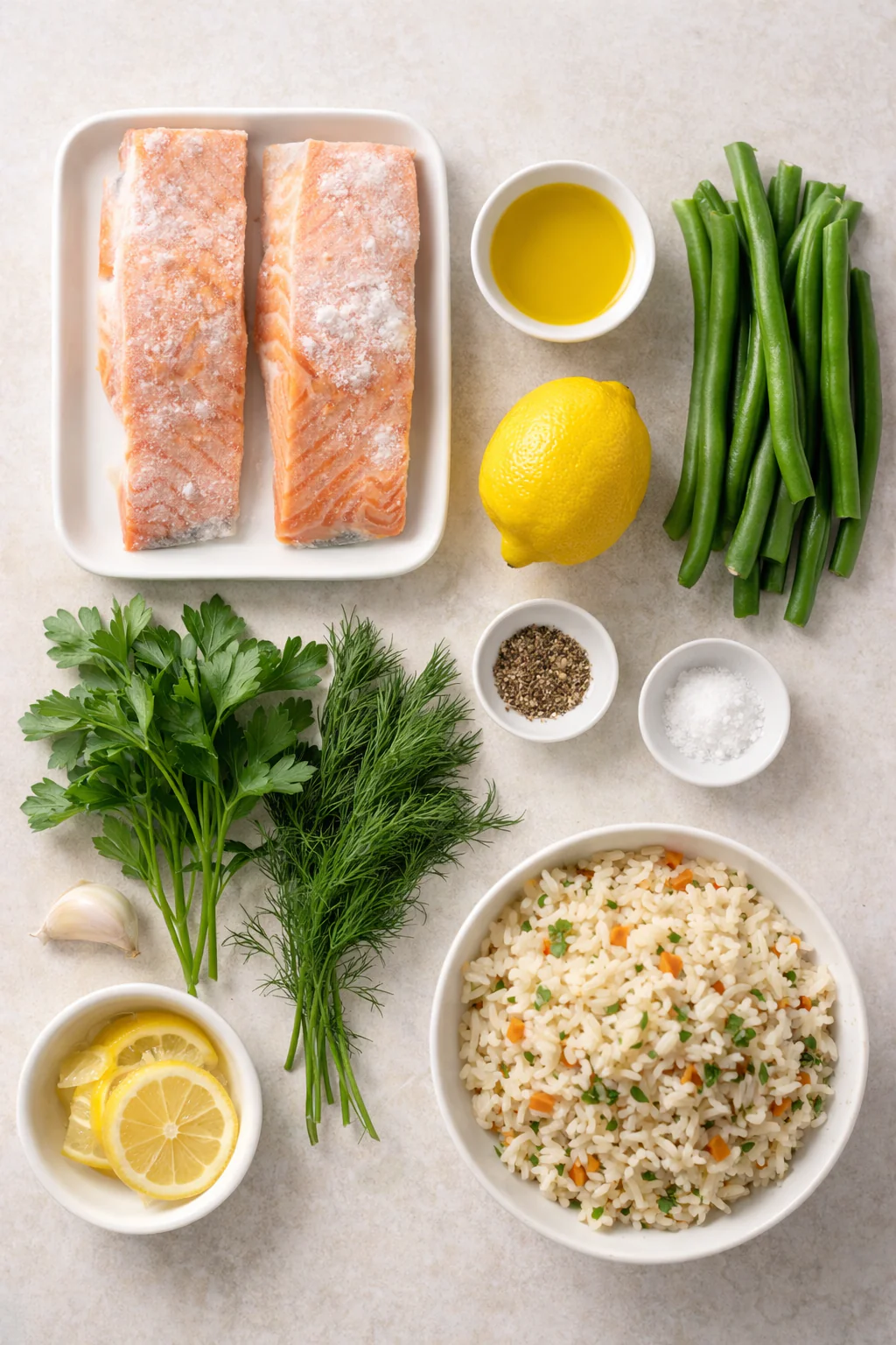 Ingredients: salmon, lemon, herbs