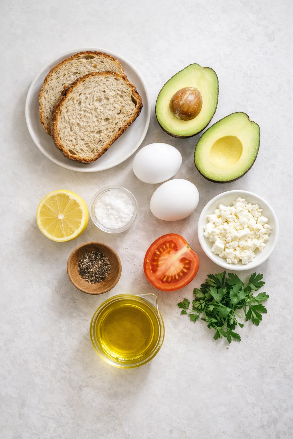 Ingredients for avocado toast