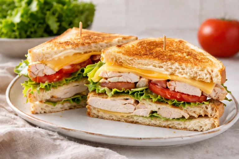 club sandwich cross section with cheese