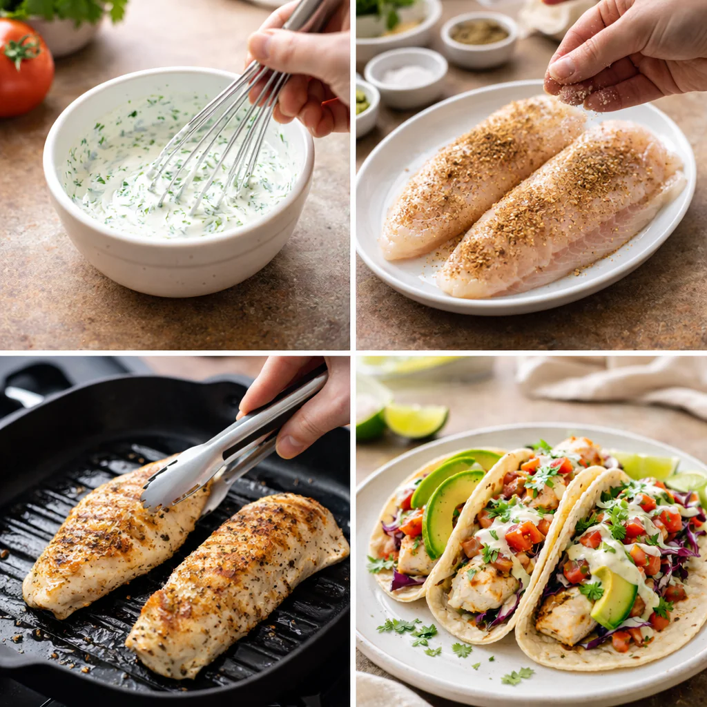 Cooking fish for tacos