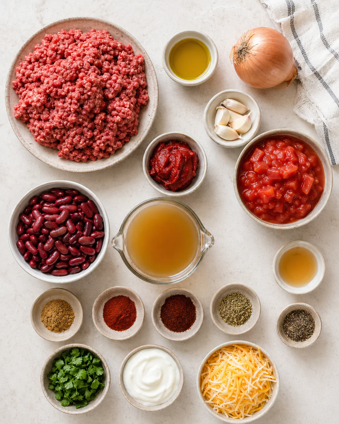 Ingredients for low-sodium ground beef chili